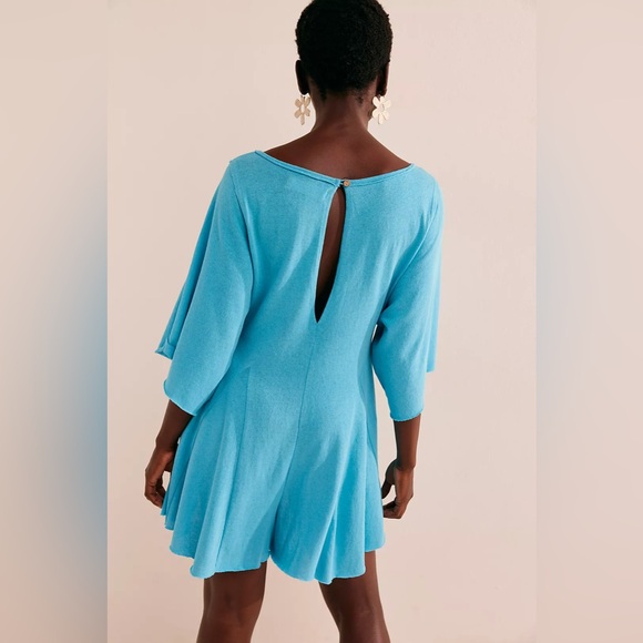 NEW! FREE PEOPLE Free-est MONA Shorts Romper Size XS TROPICAL BLUE Turquoise - Picture 3 of 16